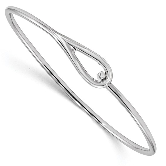 Sterling Silver Rhodium-plated Polished Bangle