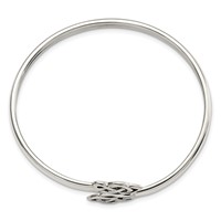 Sterling Silver Polished Celtic Flexible Bangle Bracelet view 2