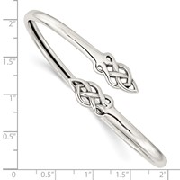 Sterling Silver Polished Celtic Flexible Bangle Bracelet view 3