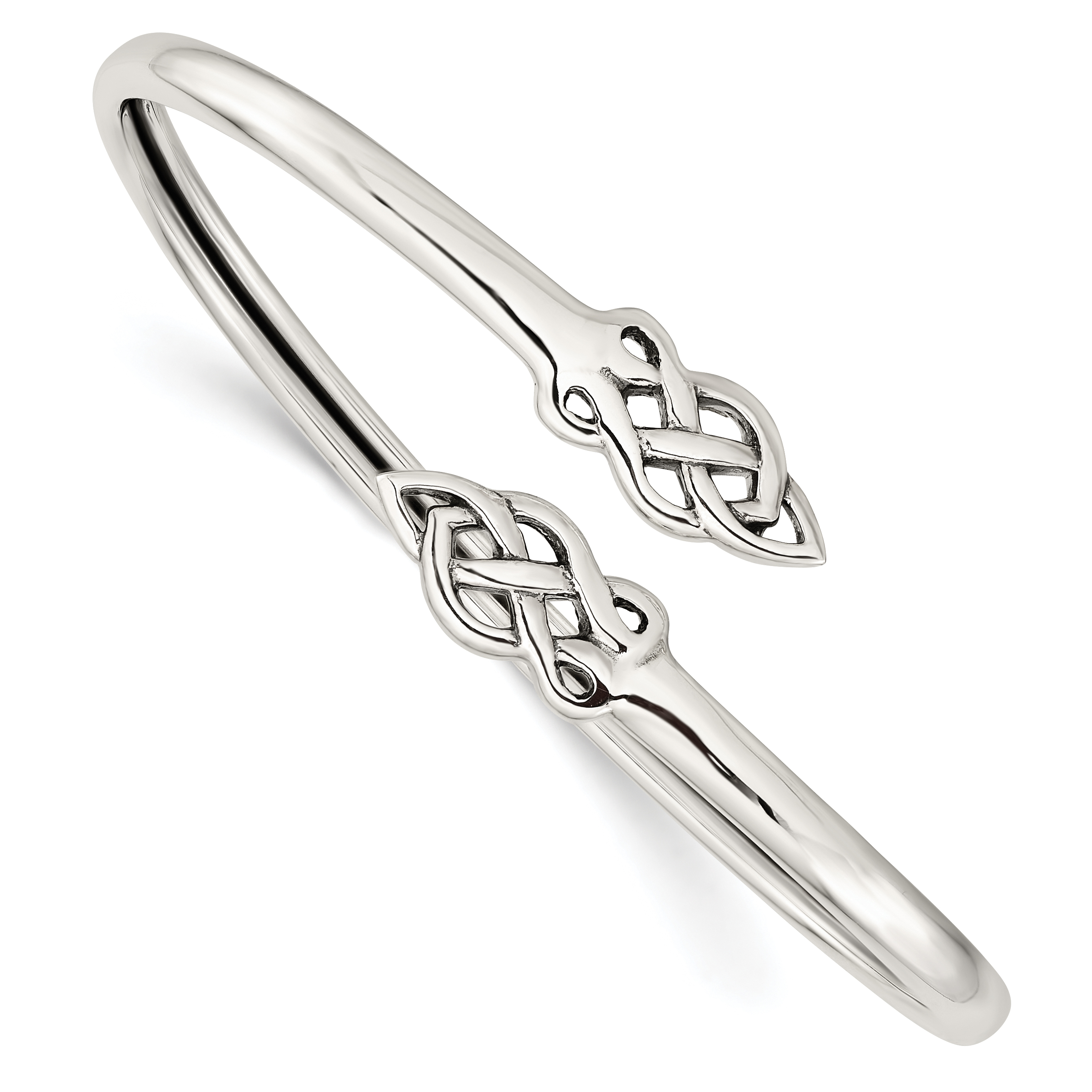 Sterling Silver Celtic Flexible Bangle Bracelet (QB1148)