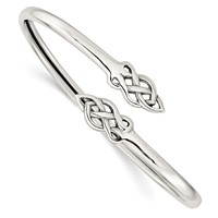 Sterling Silver Polished Celtic Flexible Bangle Bracelet view 1