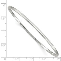 Sterling Silver Polished Squared Edge 2mm Slip-on Bangle Bracelet view 3