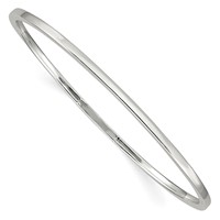 Sterling Silver Polished Squared Edge 2mm Slip-on Bangle Bracelet view 1