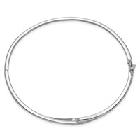 Sterling Silver Rhodium-plated CZ Hinged Bangle view 2