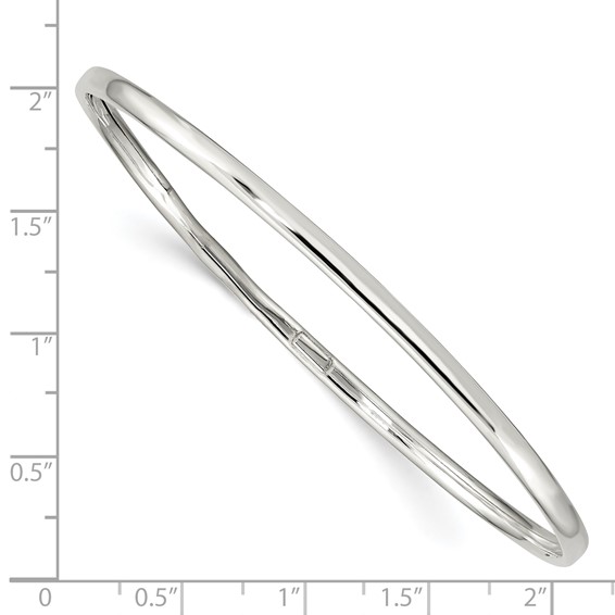 Sterling Silver 3.25mm Slip-on Bangle Bracelet