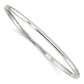 Sterling Silver 3.25mm Slip-on Bangle Bracelet