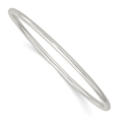 Sterling Silver 3.25mm Slip-on Bangle Bracelet