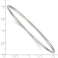 Sterling Silver Rhodium-plated Polished 2mm Slip-on Bangle Bracelet view 3