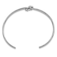 Sterling Silver Rhodium-plated Polished Knot Cuff Bangle view 2