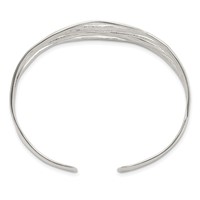 Sterling Silver Polished Multi-strand Cuff Bangle view 2
