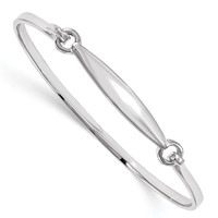 Sterling Silver Rhodium-plated Polished Children's ID Bangle Bracelet view 1