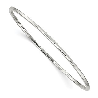 Sterling Silver 2mm Fancy Slip-on Bangle Bracelet