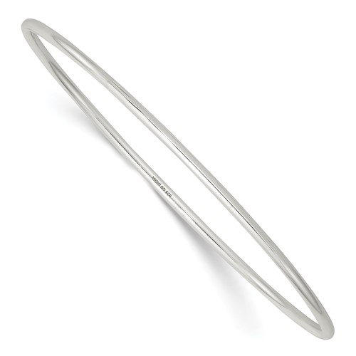 Sterling Silver 2mm Fancy Slip-on Bangle Bracelet