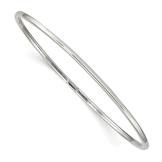 Sterling Silver 2mm Fancy Slip-on Bangle Bracelet