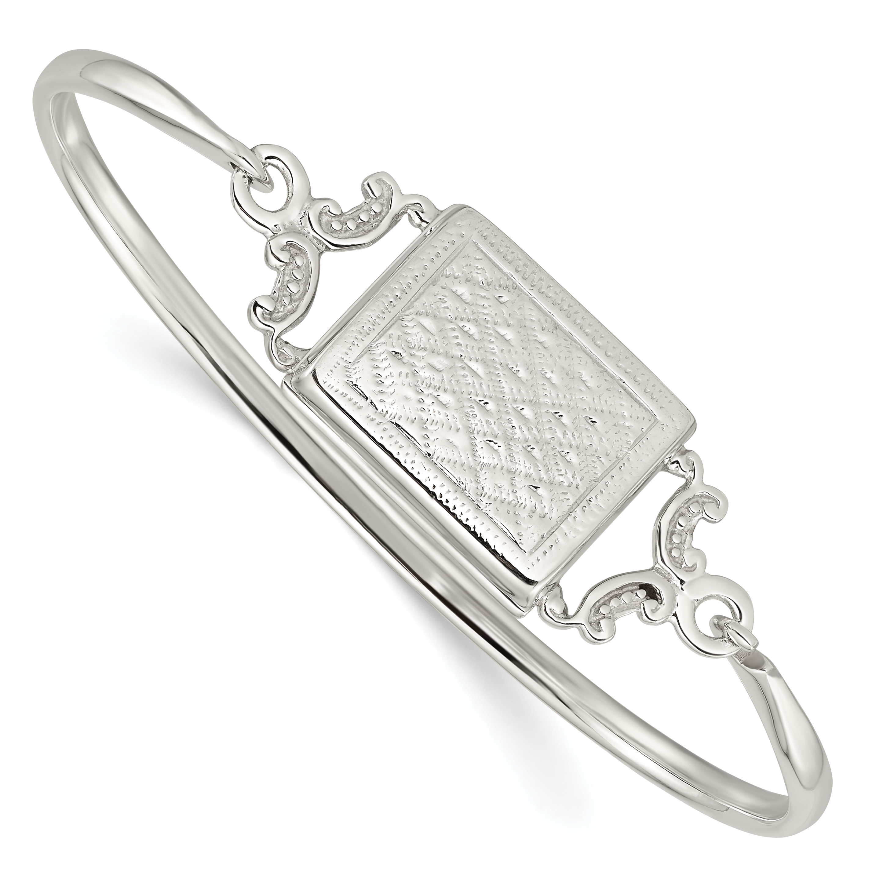 Sterling Silver Polished Rectangular 20mm Locket Bangle (QB1210)