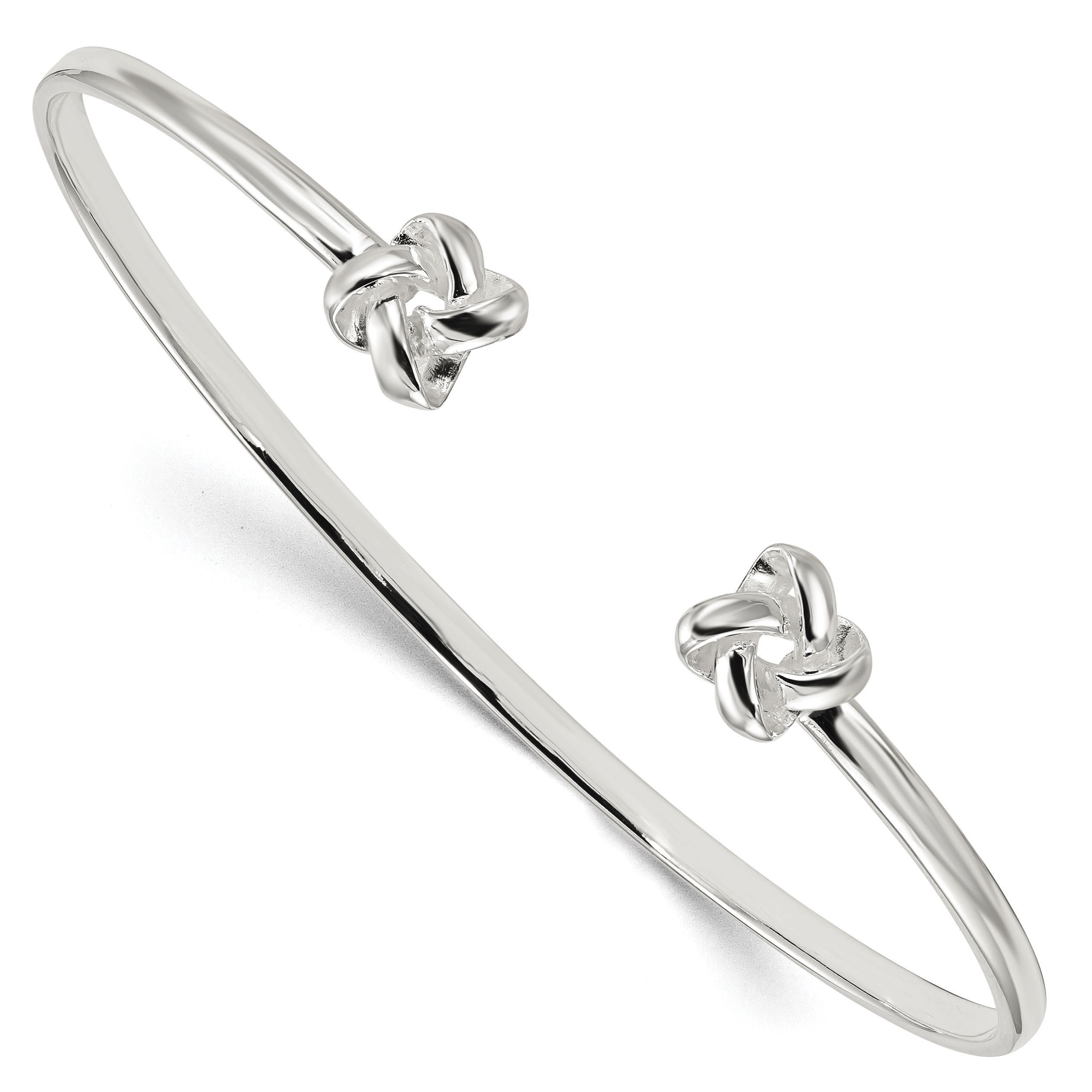 Sterling Silver Polished Love Knot Cuff Bracelet (QB1214)