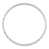 Sterling Silver Diamond-cut Patterned 3.25mm Slip-on Bangle view 2
