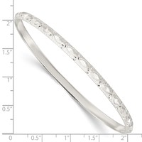 Sterling Silver Diamond-cut Patterned 3.25mm Slip-on Bangle view 3