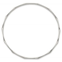 Sterling Silver Polished Scalloped Slip-on Bangle view 2