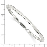 Sterling Silver Polished Scalloped Slip-on Bangle view 3