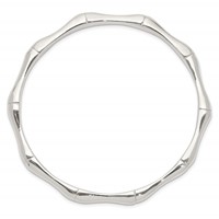 Sterling Silver Polished Bamboo 6.25mm Slip-on Bangle view 2