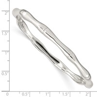 Sterling Silver Polished Bamboo 6.25mm Slip-on Bangle view 3