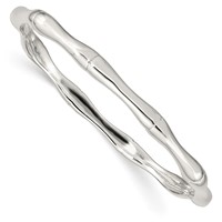 Sterling Silver Polished Bamboo 6.25mm Slip-on Bangle view 1