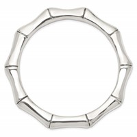 Sterling Silver Polished Bamboo 9.6mm Slip-on Bangle view 2