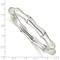 Sterling Silver Polished Bamboo 9.6mm Slip-on Bangle view 3