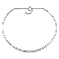 Sterling Silver Rhodium Plated Children's CZ Bangle Chain with Safety view 2