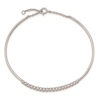 Sterling Silver Rhodium Plated Children's CZ Bangle Chain with Safety view 3