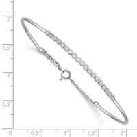 Sterling Silver Rhodium Plated Children's CZ Bangle Chain with Safety view 4