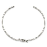 Sterling Silver Polished Knot Cuff Bangle view 2