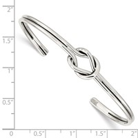 Sterling Silver Polished Knot Cuff Bangle view 3