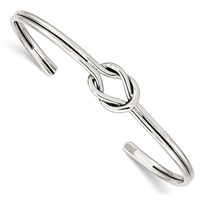 Sterling Silver Polished Knot Cuff Bangle view 1