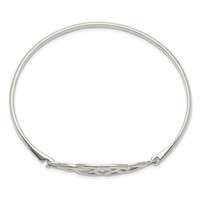 Sterling Silver Polished Celtic Hook Closure Bangle view 2