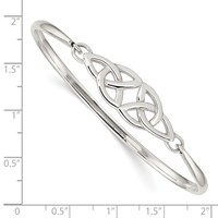Sterling Silver Polished Celtic Hook Closure Bangle view 3
