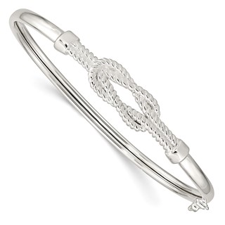 Sterling Silver Textured Love Flexible Knot Bangle