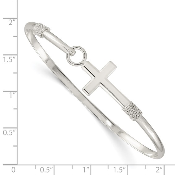 Sterling Silver Cross Bangle