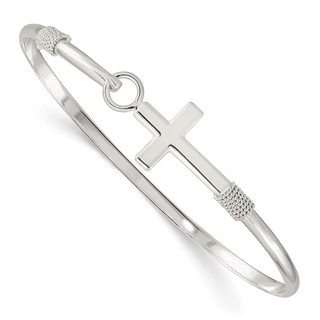 Sterling Silver Cross Bangle