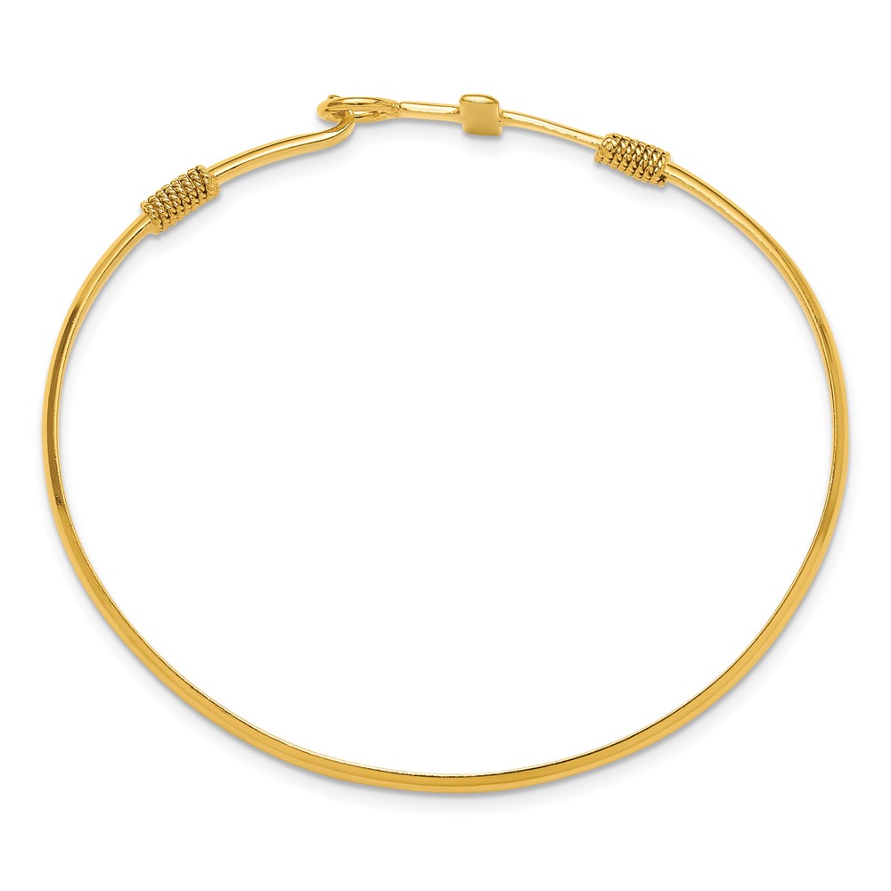 Sterling Silver Gold-tone Polished Cross Bangle (QB1249GP)