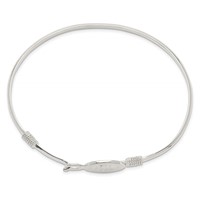 Sterling Silver Polished Saint Christopher Medal Hook Closure Bangle view 2