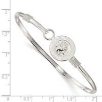 Sterling Silver Polished Saint Christopher Medal Hook Closure Bangle view 3