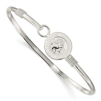 Sterling Silver Polished Saint Christopher Medal Hook Closure Bangle view 1