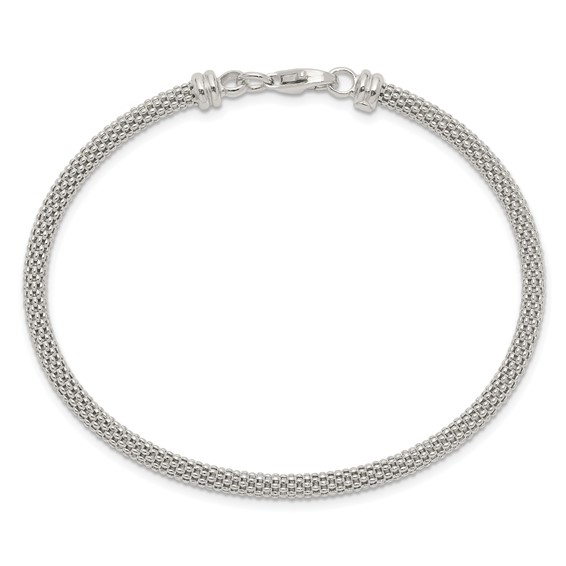 Sterling Silver Textured w/Clasp Bangle