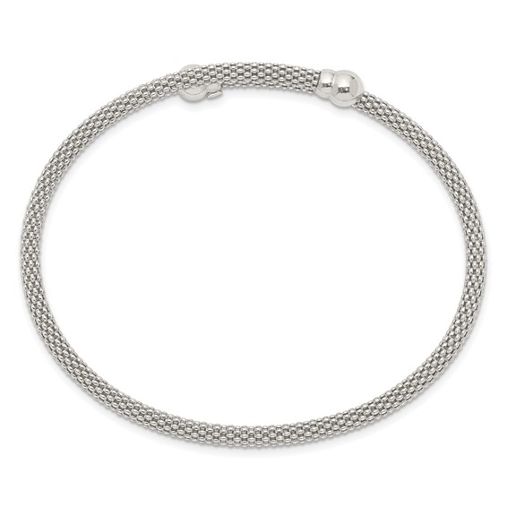 Sterling Silver Textured Flexible Cuff Bangle