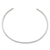 Sterling Silver Polished 3mm Cuff Bangle view 2