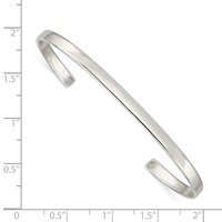 Sterling Silver Polished 3mm Cuff Bangle view 3
