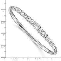 Sterling Silver Rhodium-plated Graduated CZ Hinged Bangle view 3