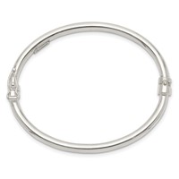 Sterling Silver Polished 3mm Hinged Baby Bangle view 2